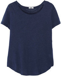LnA Chelsea Cutout Linen And Cotton Blend T Shirt
