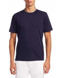 Saks Fifth Avenue Collection Crew Tee With Layer Neck Trim