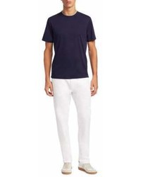 Saks Fifth Avenue Collection Crew Tee With Layer Neck Trim