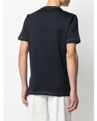 Eleventy Contrast Stitching Short Sleeve T Shirt