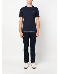Brunello Cucinelli Contrast Trim Cotton T Shirt