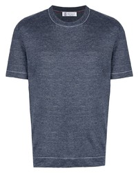 Brunello Cucinelli Contrast Trim Short Sleeved T Shirt