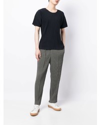 Issey Miyake Crew Neck Pliss T Shirt