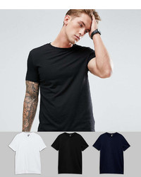 Asos Design T Shirt With Crew Neck 3 Pack Save