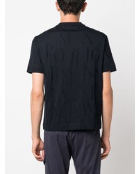 Emporio Armani Logo Jacquard Cotton T Shirt