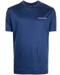 Emporio Armani Logo Print Round Neck T Shirt