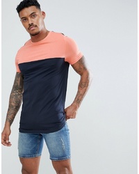 ASOS DESIGN Longline Muscle Fit T Shirt With Contrast Yoke