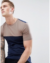 ASOS DESIGN Longline Muscle Fit T Shirt With Contrast Yoke