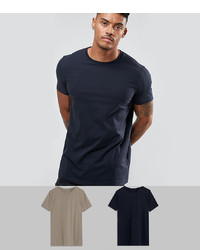 ASOS DESIGN Longline T Shirt 2 Pack Save