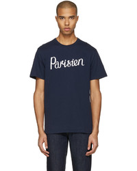 MAISON KITSUNÉ Maison Kitsun Navy Parisien T Shirt