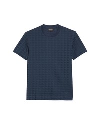 Emporio Armani Micro Triangle Tee In Solid Blue Navy At Nordstrom