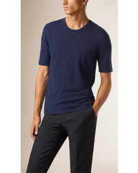 Burberry Mid Length Sleeve Cashmere T Shirt