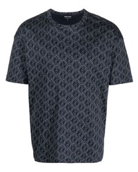 Giorgio Armani Monogram Pattern Cotton T Shirt