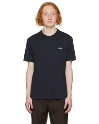 Zegna Navy Embroidered T Shirt