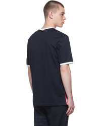 Thom Browne Navy Medium Weight Ringer T Shirt