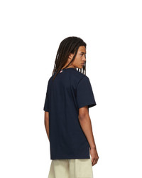 Thom Browne Navy Side Slit Relaxed Fit T Shirt