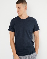 Jack & Jones Originals Longline T Shirt With Curved Hem In Spacedye Cotton