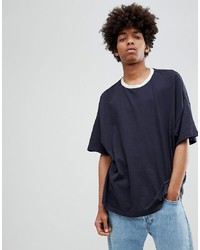 ASOS DESIGN Oversized Fit T Shirt With Contrast Panel And Ringer