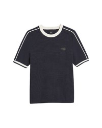 River Island Piped Crewneck T Shirt In Navy At Nordstrom