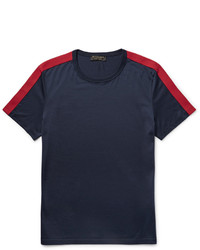 Burberry Slim Fit Grosgrain Trimmed Cotton Jersey T Shirt