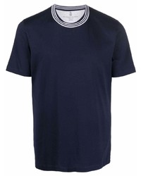 Brunello Cucinelli Stripe Collar Shortsleeved T Shirt