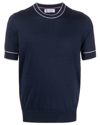 Brunello Cucinelli Striped Edge Knitted T Shirt