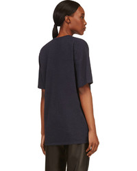 Alexander Wang T By Navy Blue Enzyme Washed T Shirt