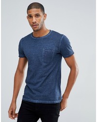 Tom Tailor T Shirt In Navy Texture With Pocket