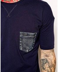 Diesel T Shirt T Dara Oversize With Denim Pocket