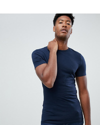 ASOS DESIGN Tall Organic Muscle Fit T Shirt With Crew Neck In Navy