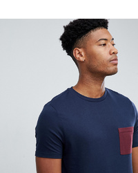 ASOS DESIGN Tall T Shirt With Contrast Pocket In Navy