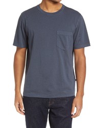 Billy Reid Washed Organic Cotton Pocket T Shirt In Navy At Nordstrom