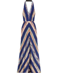 Navy Crochet Maxi Dress