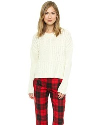 J.o.a. Cropped Sweater In Mixed Texture