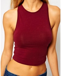Asos Collection Crop Top With Crew Neck
