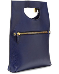 Tom Ford Alix Fold Over Crossbody Bag Sapphire Blue