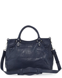 Balenciaga Classic Velo Crossbody Bag Dark Blue
