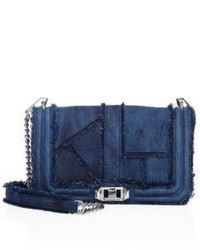 Rebecca Minkoff Love Frayed Denim Crossbody Bag