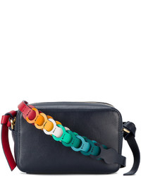 Anya Hindmarch Mini Blue Leather Raiinbow Strap Bag