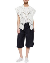 Tibi Belted Pleated Twill Culottes