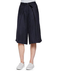 Tibi Belted Pleated Twill Culottes