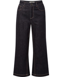 Fendi Cropped High Rise Wide Leg Jeans