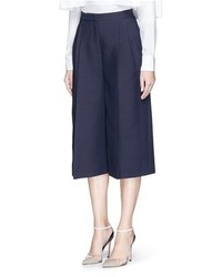 Valentino Double Pleat Front Wool Silk Culottes