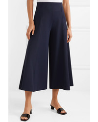 The Row Mildro Cropped Ribbed Stretch Knit Wide Leg Pants