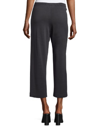 Eileen Fisher Sleek Tencel Wide Leg Cropped Pants Graphite