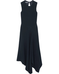 Stella McCartney Cutout Asymmetric Stretch Cady Dress Midnight Blue
