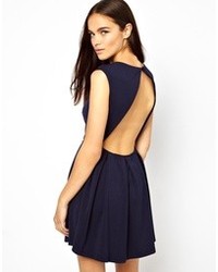 Glamorous Structured Skater Dress With Open Back
