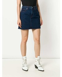 Calvin Klein Jeans Overstitched A Line Denim Skirt