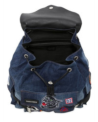 Dsquared2 Military Glam Patches Denim Backpack