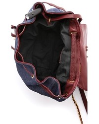 Jerome Dreyfuss Florent Bleu Denim Bordeaux Backpack